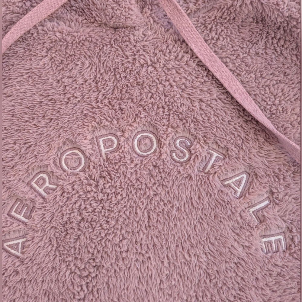 Aeropostale Women's Mauve Fleece Sherpa Hoodie